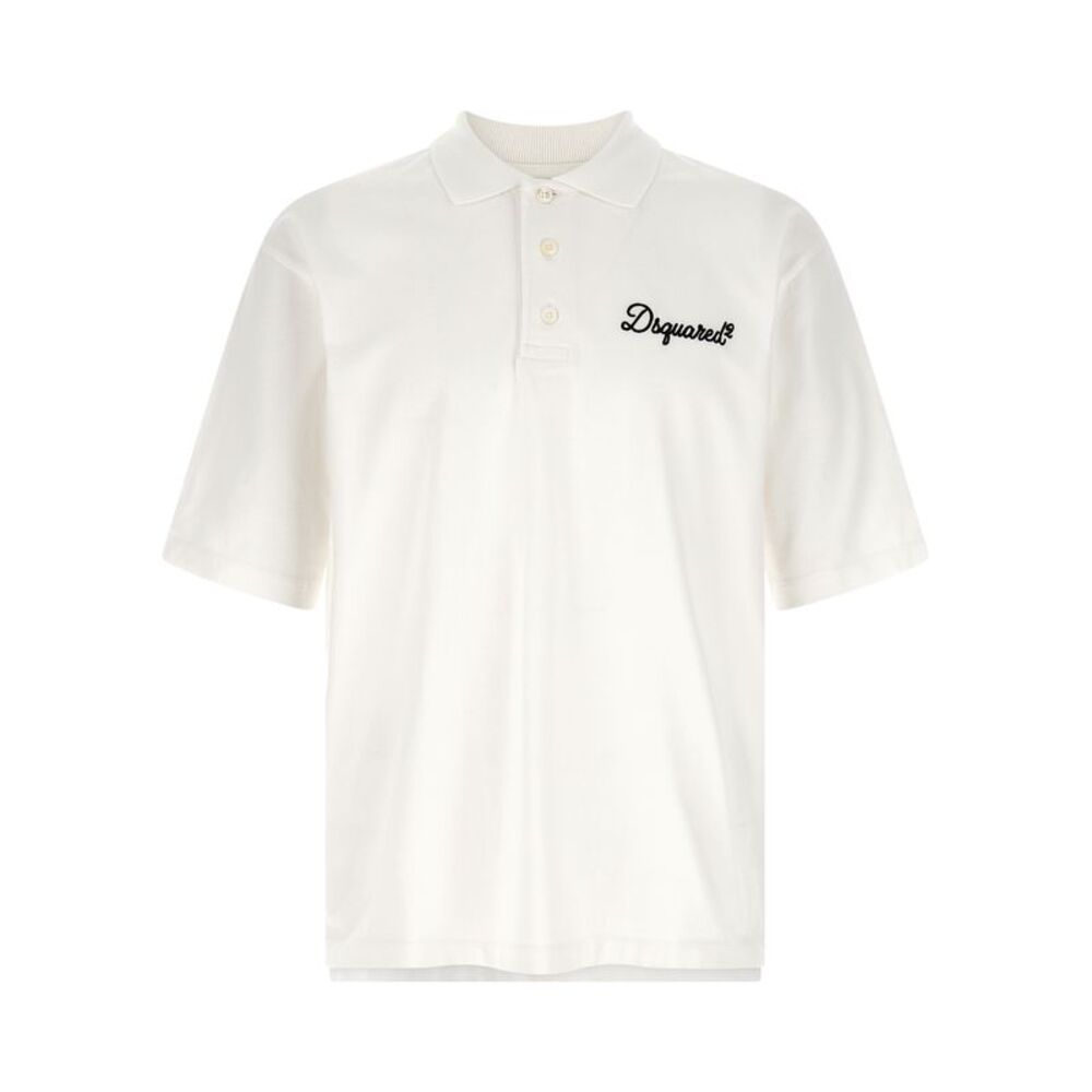 Dsquared² White Cotton Polo Men's Shirt